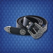 Noble´s Black Leather Belt. Windlass. Cinturon Noble Medieval Cuero Negro. Marto
